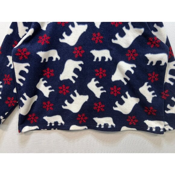 Cabin Creek Womens Fleece Jacket Size XL Blue Polar Bear Holiday Button Up Cozy - Picture 12 of 12